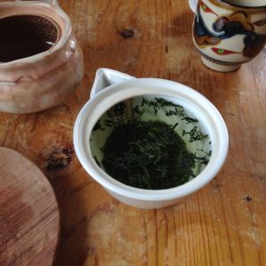 朝宮茶を宝瓶で(一煎目)